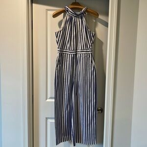 Jcrew striped jumpsuit
